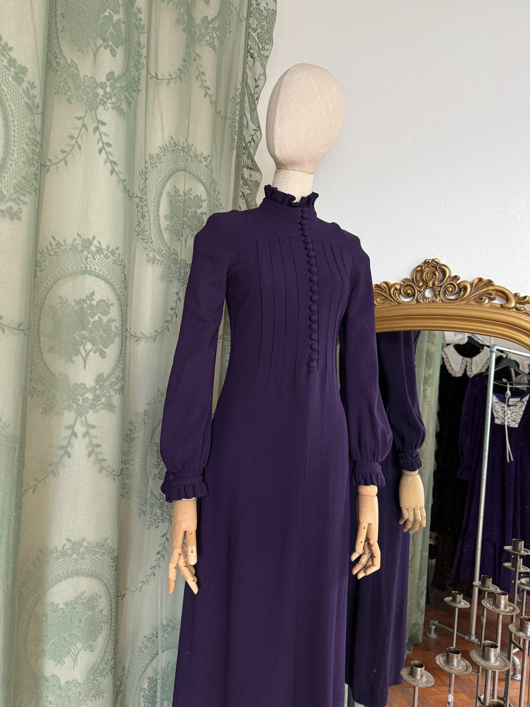 SPELL ~ DIVINE RARE LATE 1960S MISS SELFRIDGE CREPE MAXI DRESS