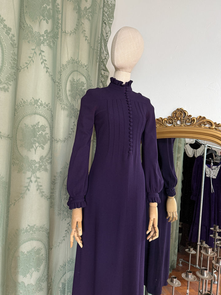 SPELL ~ DIVINE RARE LATE 1960S MISS SELFRIDGE CREPE MAXI DRESS