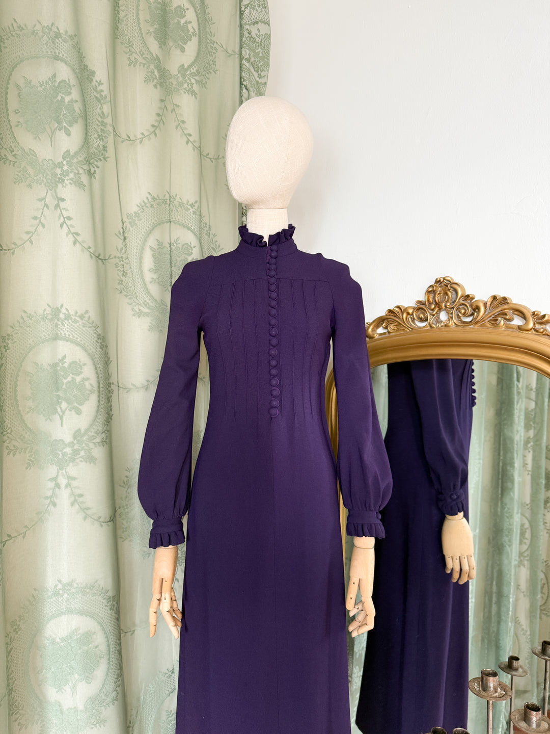 SPELL ~ DIVINE RARE LATE 1960S MISS SELFRIDGE CREPE MAXI DRESS