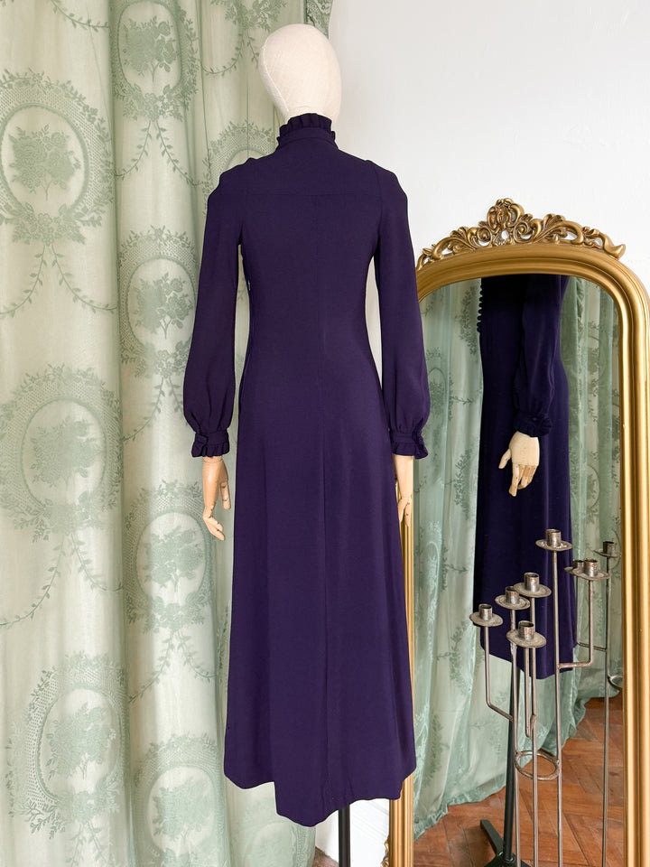 SPELL ~ DIVINE RARE LATE 1960S MISS SELFRIDGE CREPE MAXI DRESS