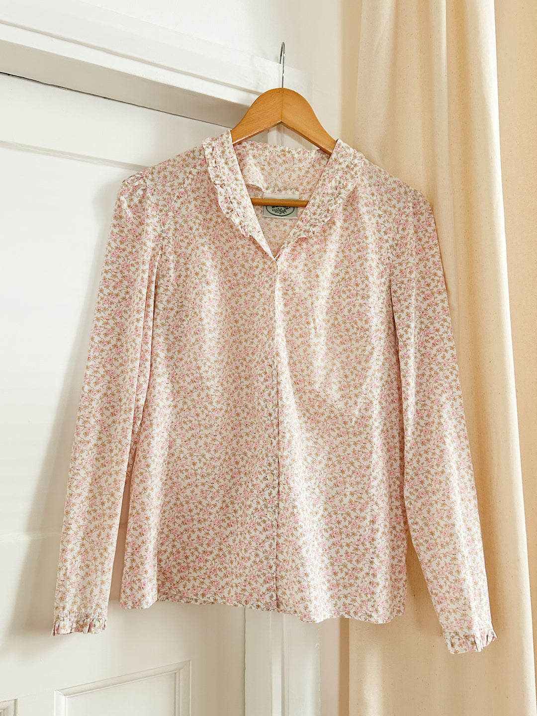 Quince floral cotton 70s laura ashley blouse