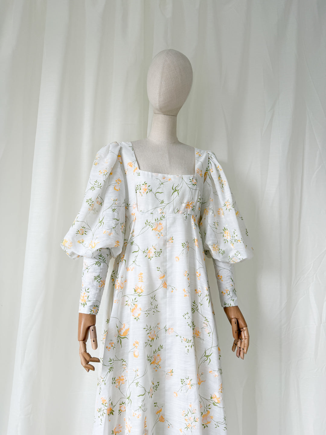 Stunning Rare 1970s Annie Gough Cotton Maxi Dress