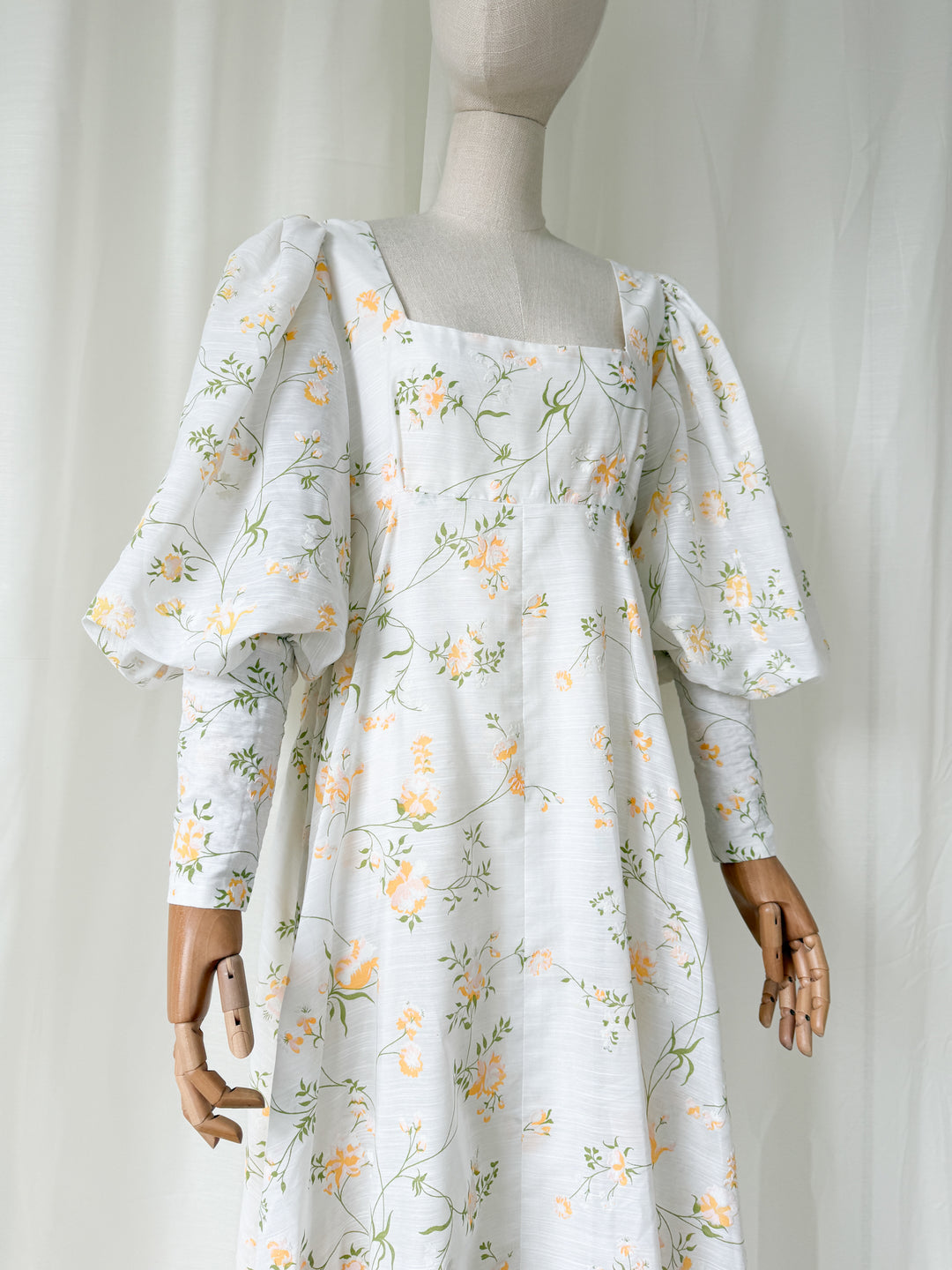 Stunning Rare 1970s Annie Gough Cotton Maxi Dress