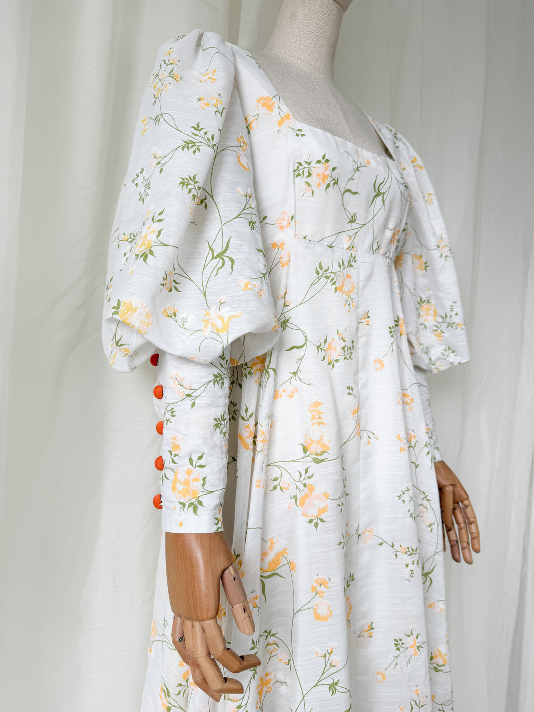 Stunning Rare 1970s Annie Gough Cotton Maxi Dress