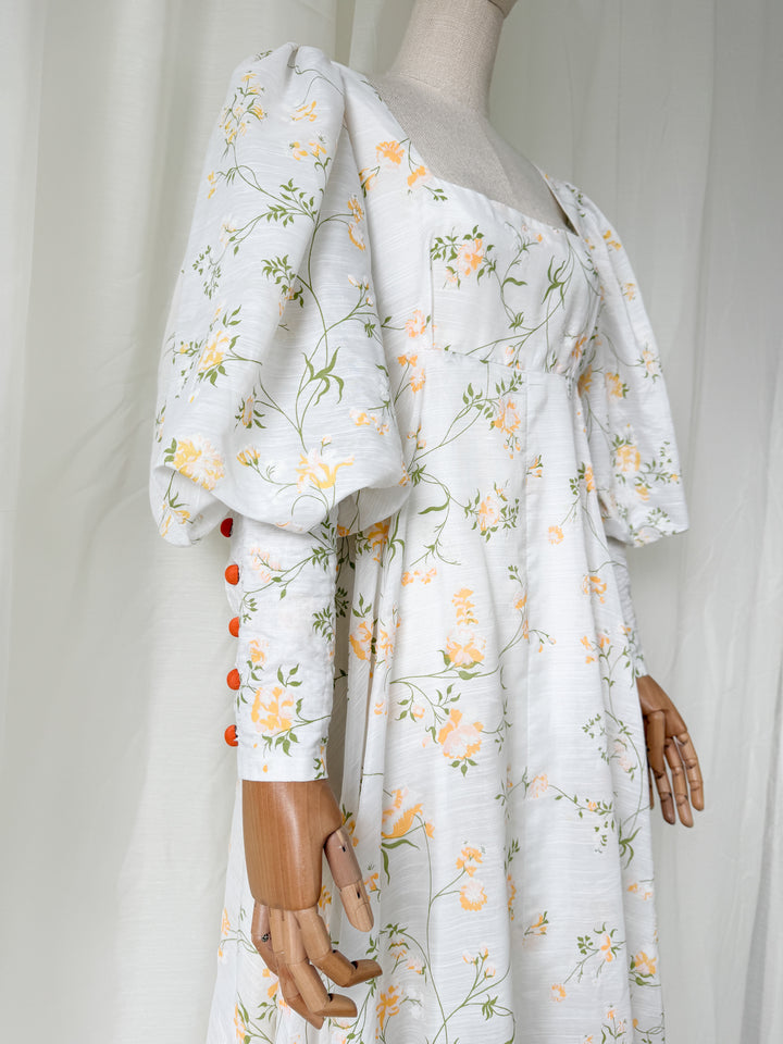 Stunning Rare 1970s Annie Gough Cotton Maxi Dress