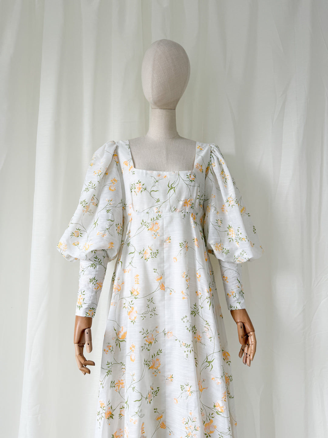 Stunning Rare 1970s Annie Gough Cotton Maxi Dress