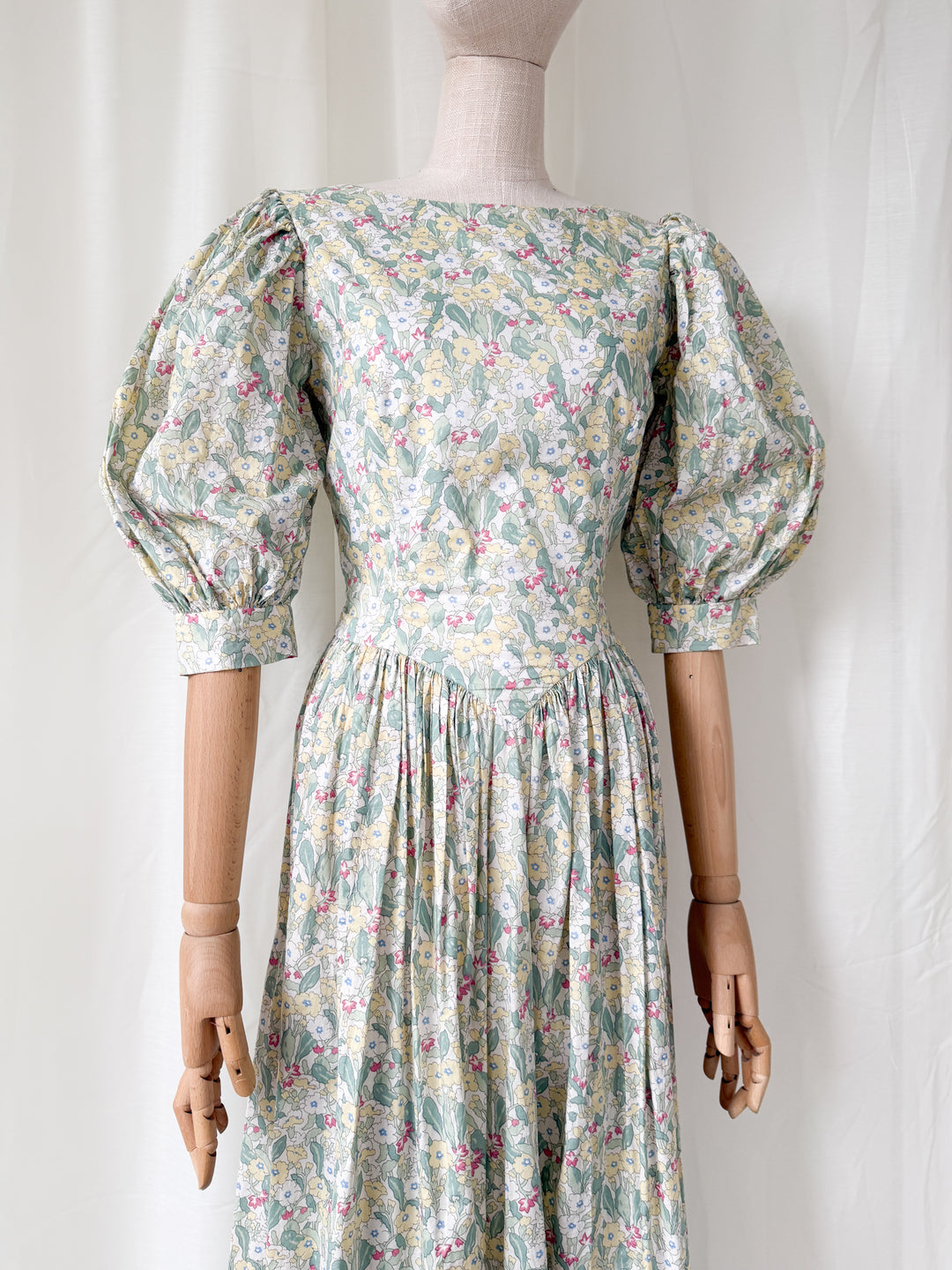 Precious Rare Late 1970s Liberty Floral Cotton Maxi Dress