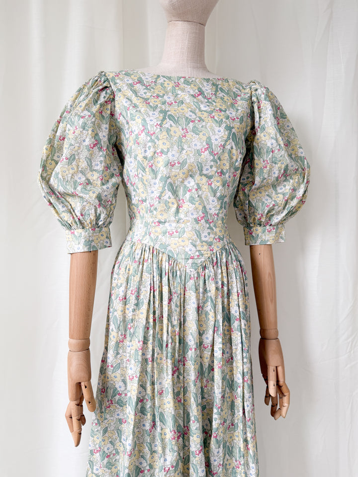 Precious Rare Late 1970s Liberty Floral Cotton Maxi Dress