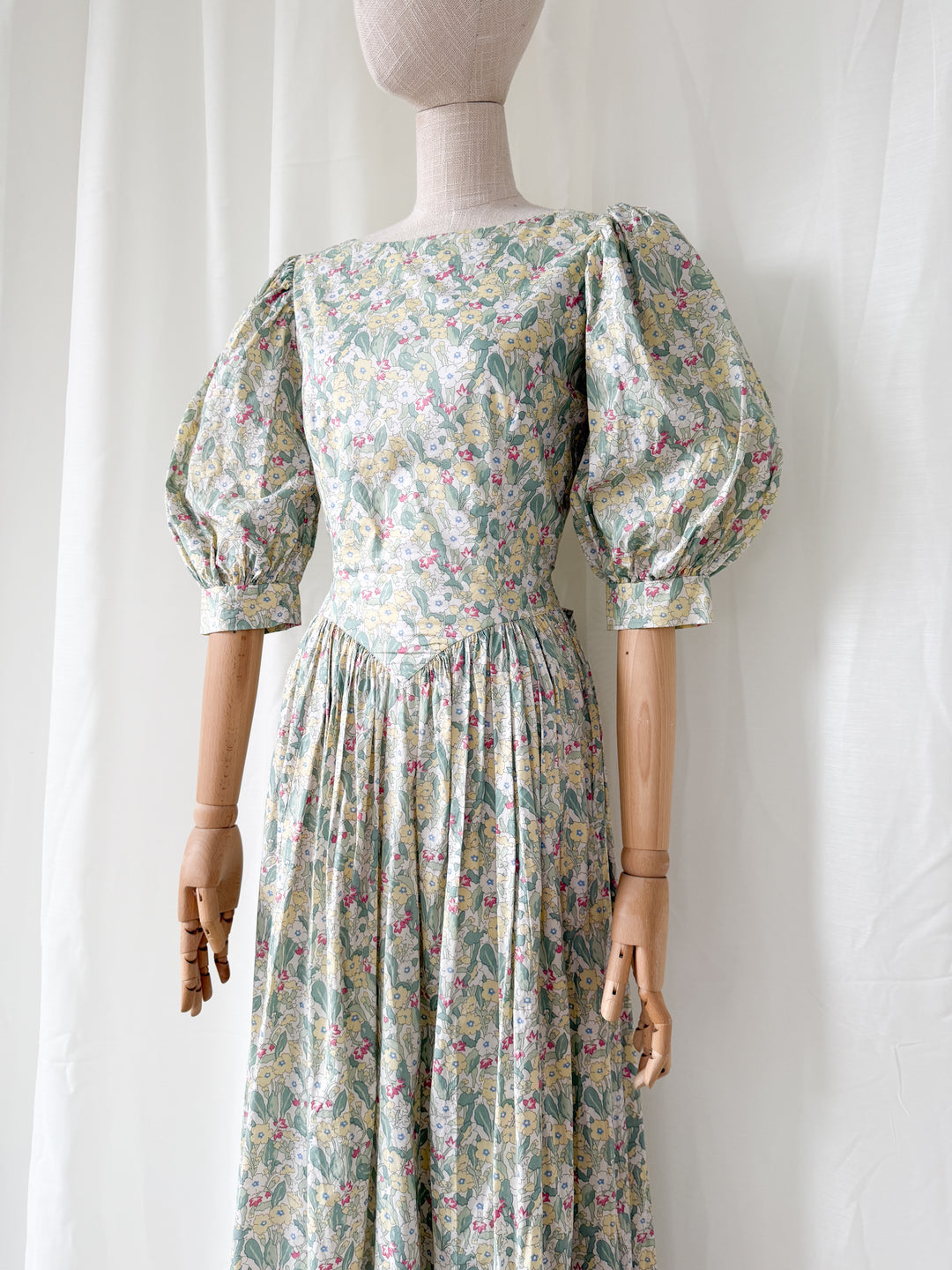 Precious Rare Late 1970s Liberty Floral Cotton Maxi Dress