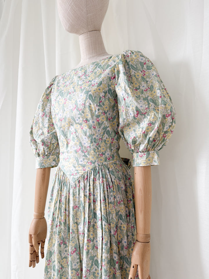 Precious Rare Late 1970s Liberty Floral Cotton Maxi Dress