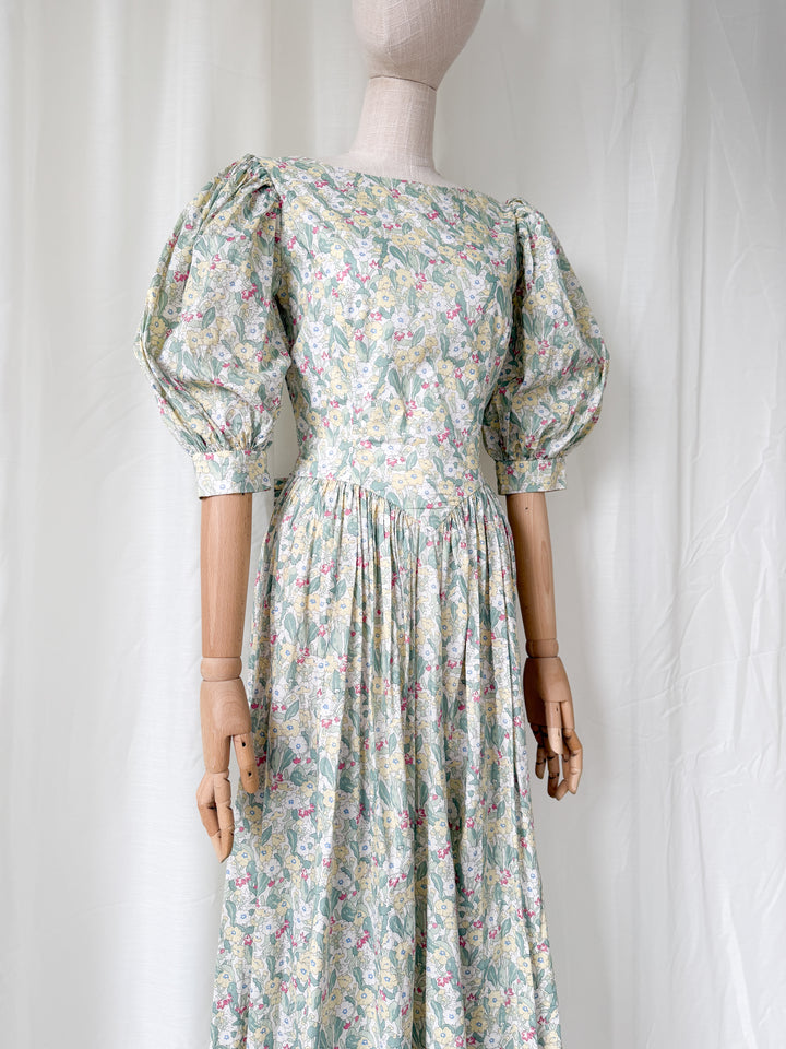 Precious Rare Late 1970s Liberty Floral Cotton Maxi Dress
