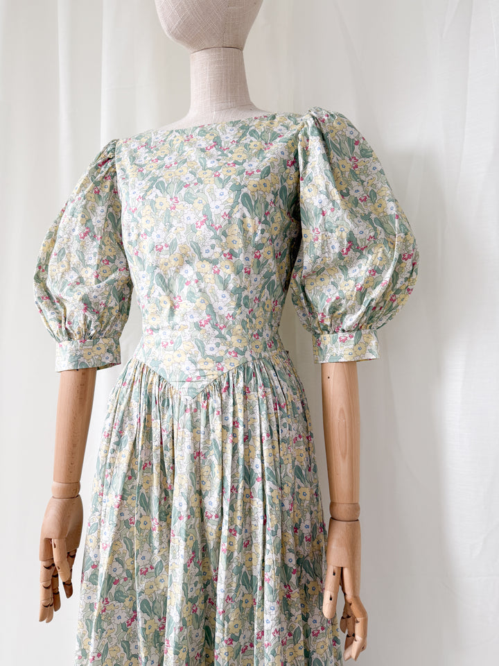 Precious Rare Late 1970s Liberty Floral Cotton Maxi Dress