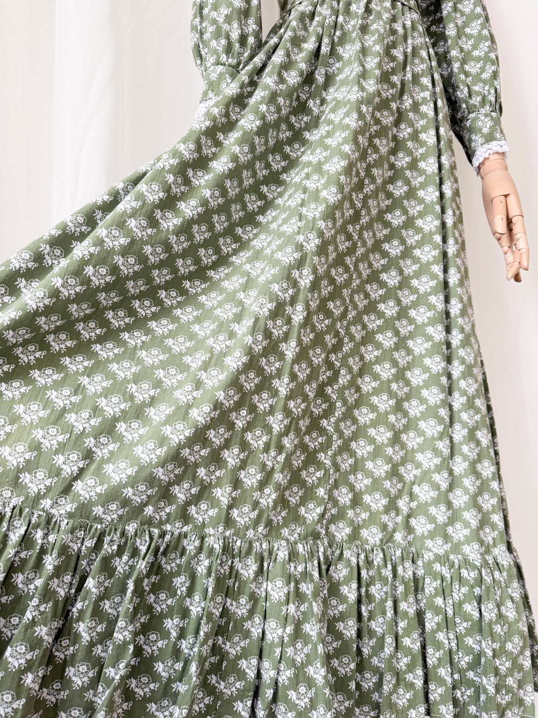 Beautiful Rare Precious Laura Ashley Made in Wales 1970s Cotton Maxi Dress