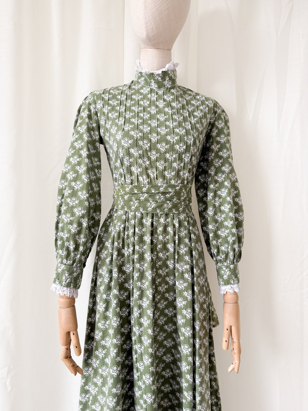 Beautiful Rare Precious Laura Ashley Made in Wales 1970s Cotton Maxi Dress