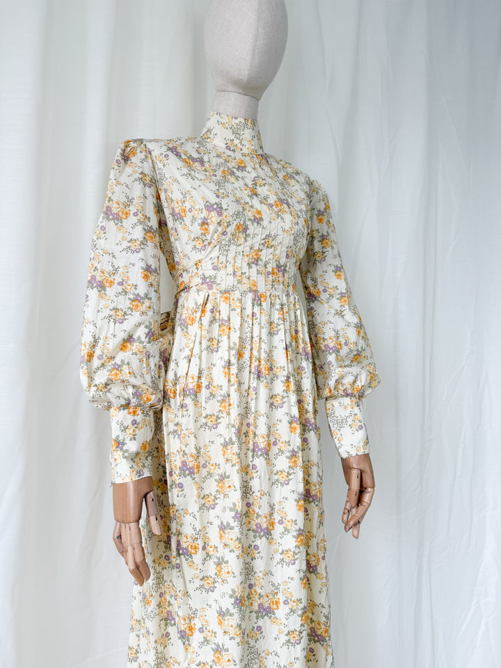 Divine Precious Rare 1970s Bluestocking Liberty Cotton Floral Maxi Dress